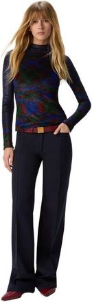 Missoni Turtleneck Sweater With Flame Pattern in Green & Red at Nordstrom, Size 40 It