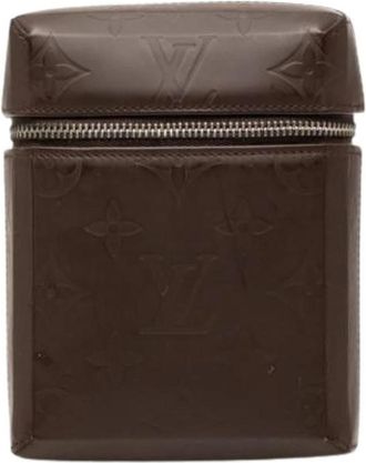 Louis Vuitton Pre-owned Monogram Glace Pouch - Dames - Vintage Mini Tas - Bruin - ONE Size - Leer - Vintage