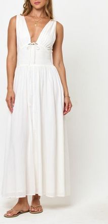 L*Space Emmaline Smocked Waist Cover-Up Maxi Dress in Cream at Nordstrom, Size X-Large