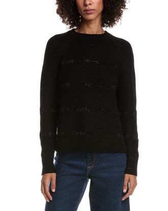 Forté Cashmere Crystal Wool & Cashmere-Blend Raglan Sweater