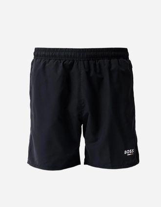 HUGO BOSS Mens BOSS Orange Swordfish Mens Swimming Shorts - Black 005 - Size: 33/32/32