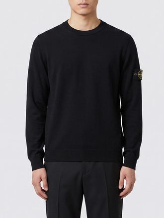 Stone Island Maglia girocollo in 100% lana vergine con logo Compass