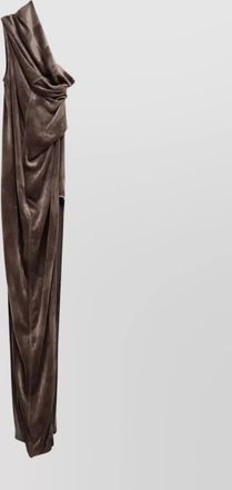 Rick Owens athena arrowhead gown draped one-shoulder velvet slit