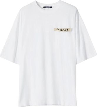 Jacquemus Tops, Heren, Wit, L, Katoen, Het Plage T-shirt