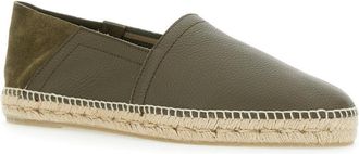 Castaner Mens Green Espadrillas With Braided Raphia Sole Calf Shoe