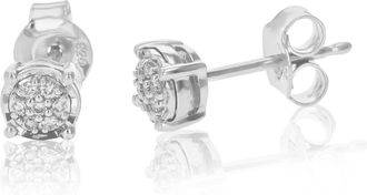 Vir Jewels 1/10 cttw Lab Grown Diamond Composite Earrings in Sterling Silver With Push Backs For Women