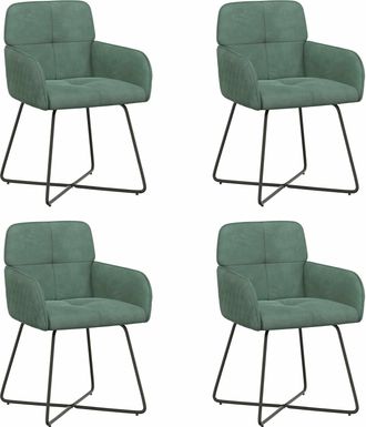 vidaXL Sillas De Comedor 4 Uds. Terciopelo Verde Mar 59 X 56,5 X 86 Cm Vidaxl