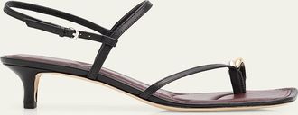 Vince 40mm Polli Leather Kitten-Heel Sandals