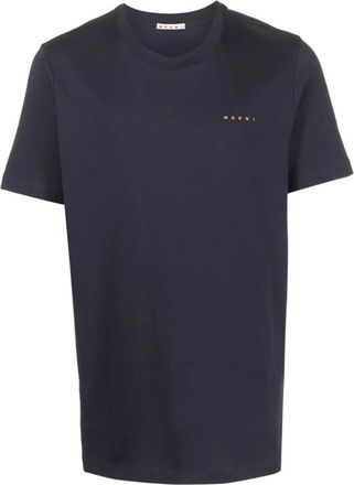 Marni Cotton Logo T-Shirt - Heren - T-shirts - Zwart - S - Katoen - Tops