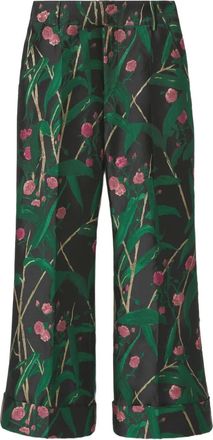La DoubleJ Pantaloni Hendrix a fiori jacquard - Verde