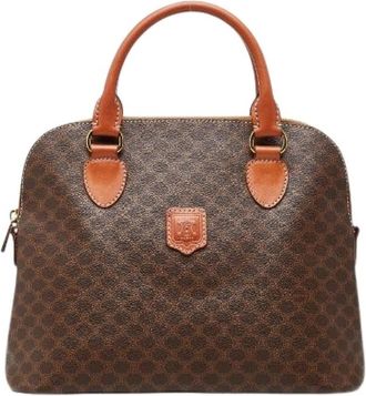 Celine Pre-owned Macadam PVC Handbag - Dames - Vintage Handtas - Bruin - ONE Size - Leer - Vintage