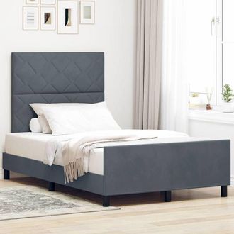 vidaXL Estructura De Cama Gris Oscuro 120 X 200 Cm Terciopelo Vidaxl