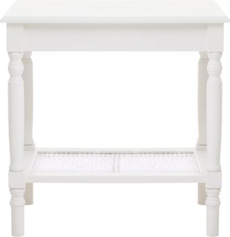 Premier Housewares Ivory Side Table, Night Stand End Table with Bottom Shelf, Bedside Night Table for Home
