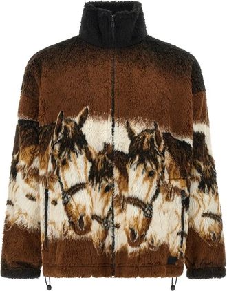 Maison Margiela Fitness, Heren, Bruin, M, Equestrian Graphic Sweatshirt