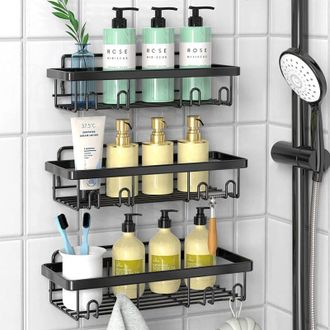 OEM Organizador De Ducha Sin Taladrar, Juego De 3 Estantes Para Ba&ntilde;o, Almacenamiento Para Ba&ntilde;o Sin Taladrar, Accesorio De Ba&ntilde;o De Acero Inoxidable 304, Or