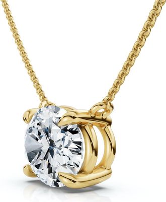 Pompeii3 Certified 2Ct Diamond Oval Solitaire Pendant 14k Gold 18 Womens Chain Lab Grown