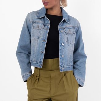 Victoria Beckham Cotton Denim Jacket, Brand Size 6 (US Size 2)