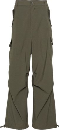 Rhude pinstripe straight-leg cargo pants - men - Polyester/Lyocell - M - Green