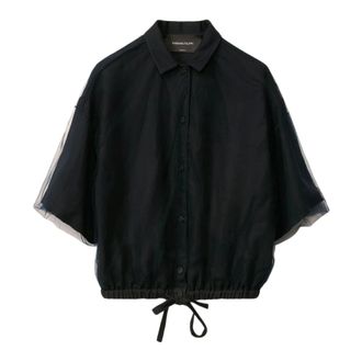 Fabiana Filippi Camicia Giacca in Lino e Viscosa Blu Notte - - Blouses & Shirts - Donna - Blu - L
