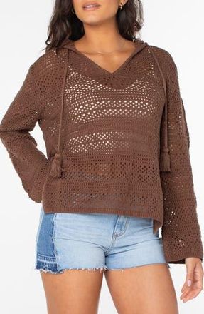 Roxy Hippie Love Open Stitch Hoodie in Tiramisu Sol at Nordstrom Rack, Size X-Large