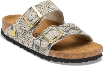 Birkenstock Womens Sandals Arizona Suede Grey Leather Slippers Flat Shoes