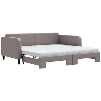 vidaXL Vidaxl - Sof&aacute; Cama Nido Con Colch&oacute;n Tela Gris Taupe 100x200 Cm