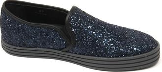 Hogan Glitter Slip-On Schoen Rebel Stijl - Dames - Loafers - Blauw - 39 1/2 EU - Schoenen