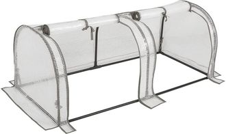Woltu Serra Da Giardino Pe Per Piante Con Scaffali Orto Esterno 130x60x50 Cm Bianco - Woltu