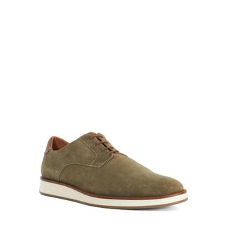 Dune London Mens Bow - Leather Lace-Up Hybrid Gibson - Khaki - Size UK 11