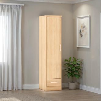 Seconique Nevada 1 Door 1 Drawer Wardrobe in Light Oak