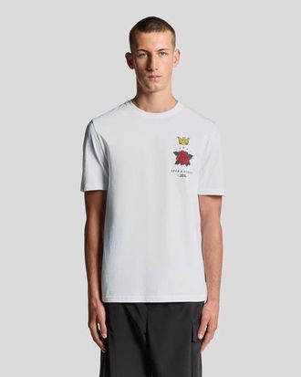 Lyle & Scott Rose And Crown Graphic T-shirt in White at Nordstrom, Size Xx-Large