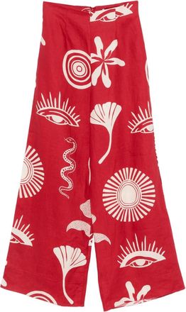 Cala de la Cruz Pantaloni Toya a vita alta - Rosso