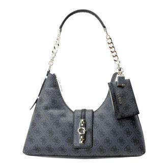 Guess Tassen, Dames, Zwart, ONE Size, Leer, Schoudertas