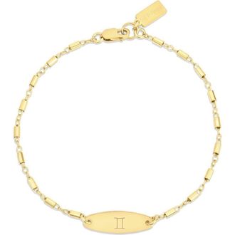 Set & Stones Zodiac Sign Bracelet in Gold /Gemini at Nordstrom, Size 7