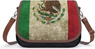 Generic Mexico Grunge Flag Womens Crossbody Bag Fashion Shoulder Handbags Message Tote Bag with Adjustable Strap
