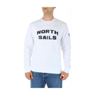 North Sails Sweatshirts, male, White, Size: 2XL Crew Neck Sweatshirt Classic Logo