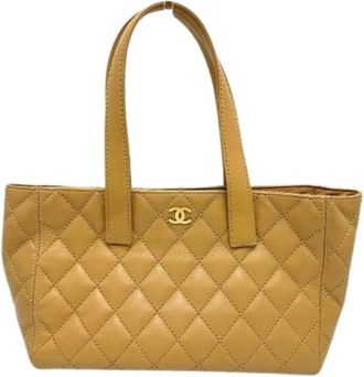 Chanel Pre-owned Tote Bags, female, Beige, Size: ONE SIZE Pre-owned Vintage Tote Bag