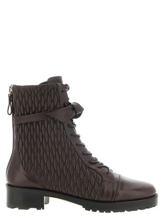 Alexandre Birman Purple Calfskin Lace-Up Womens Boots