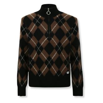 Ami Maglione Argyle con mezza zip - - Knitwear - Uomo - Multicolore - M