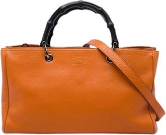 Gucci Pre-owned Bamboo Shopper - Dames - Vintage Shopper - Oranje - ONE Size - Leer - Vintage