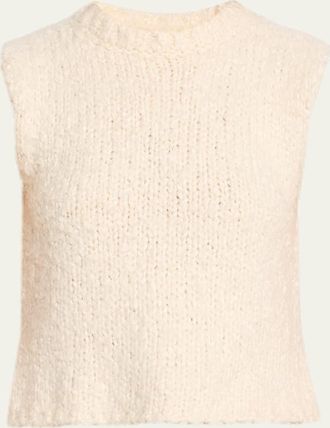Adam Lippes Gwen Brushed Silk Knit Sleeveless Top
