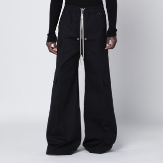 Rick Owens Pantalone Wide Bela in popeline di cotone nero