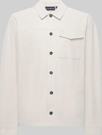 Psycho Bunny Mens Maverick Overshirt 212 NATURAL LINEN / XXXL