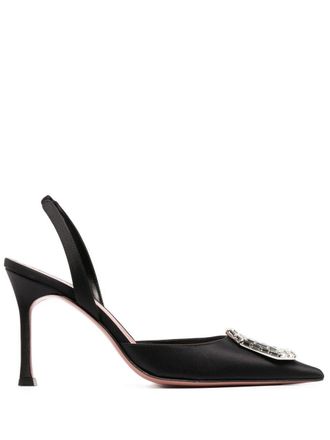 Amina Muaddi Pumps Camelia con cinturino posteriore 90mm - Nero