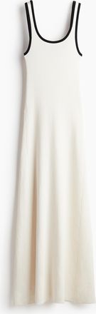 H&M Ausgestelltes Kleid in Rippenstrick - White