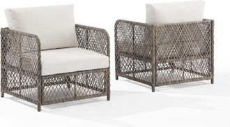 Crosley Furniture Granite Bay 2-Piece Wicker Outdoor Chair Set
