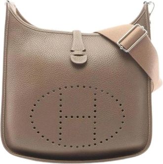 Herm&egrave;s Pre-owned Taurillon Clemence Shoulder Bag - Dames - Vintage Schoudertas - Bruin - ONE Size - Leer - Vintage