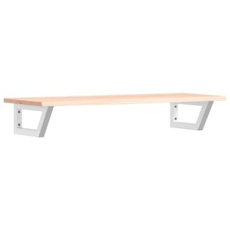 Berkfield Home Basin Shelf Wall Mounted Steel & Solid Wood Oak in Light Oak