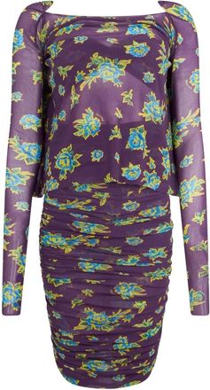 Philosophy di Lorenzo Serafini Jurk met Lange Mouwen - Dames - Korte kleedjes - Paars - XS - Kleedjes