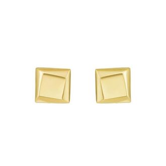 Tresorra 14K Yellow Gold Flat Back Square Stud Earrings